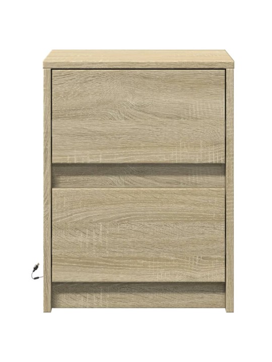 Noční stolky s LED osvětlením 2 ks dub sonoma kompozitní dřevo