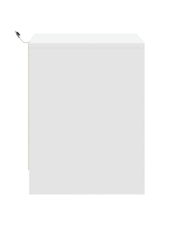 Noční stolky s LED osvětlením 2 ks bílé kompozitní dřevo