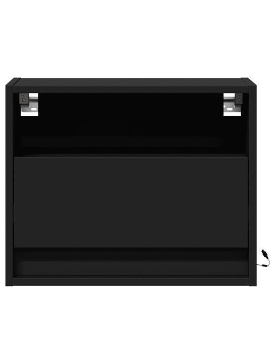 Nástěnné noční stolky s LED osvětlením 2 ks černé