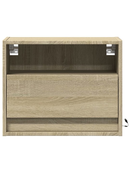 Nástěnné noční stolky s LED osvětlením 2 ks dub sonoma