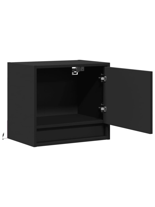 Nástěnné noční stolky s LED osvětlením 2 ks černé