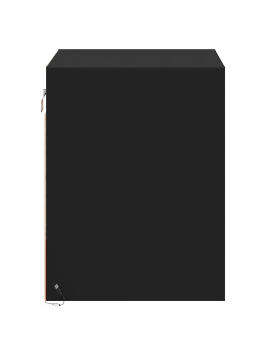 Nástěnné noční stolky s LED osvětlením 2 ks černé