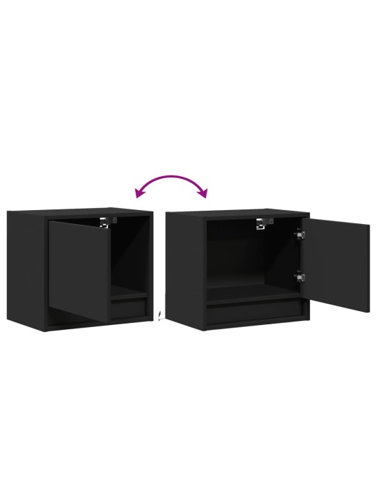 Nástěnné noční stolky s LED osvětlením 2 ks černé
