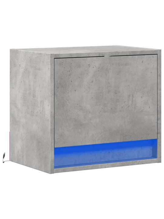 Nástěnný noční stolek s LED osvětlením betonově šedý