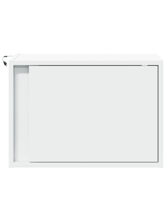 Nástěnný noční stolek s LED osvětlením bílý