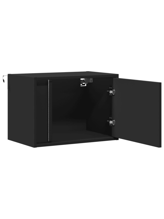 Nástěnné noční stolky s LED osvětlením 2 ks černé