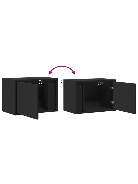 Nástěnné noční stolky s LED osvětlením 2 ks černé