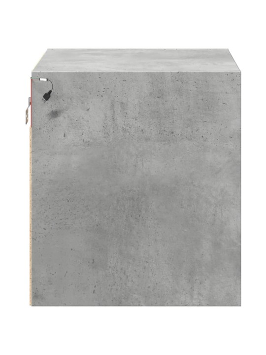 Nástěnný noční stolek s LED osvětlením betonově šedý