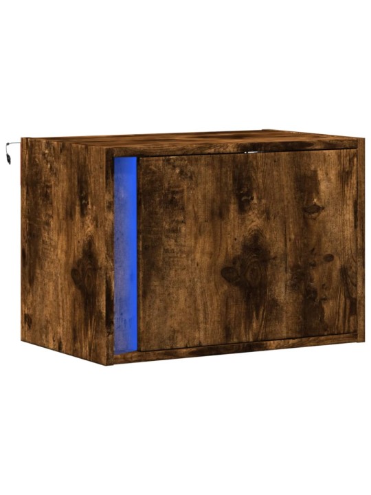 Nástěnný noční stolek s led osvětlením kouřový dub