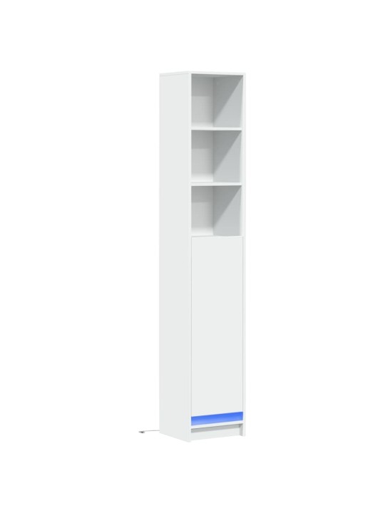 Příborník s LED bílý 36 x 32,5 x 200 cm kompozitní dřevo