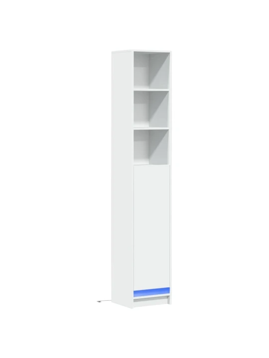 Příborník s LED bílý 36 x 32,5 x 200 cm kompozitní dřevo