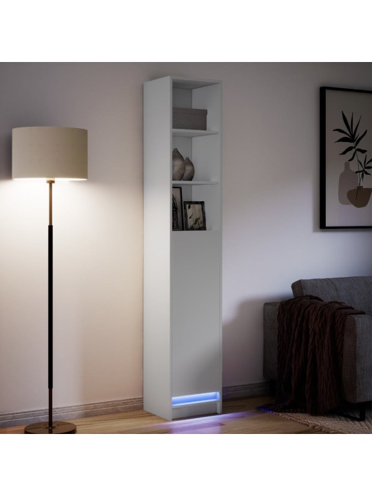 Příborník s LED bílý 36 x 32,5 x 200 cm kompozitní dřevo