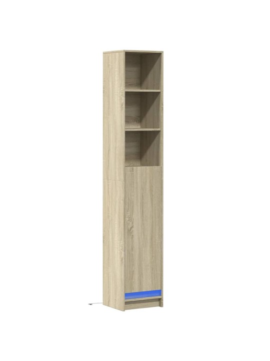 Příborník s LED dub sonoma 36 x 32,5 x 200 cm kompozitní dřevo