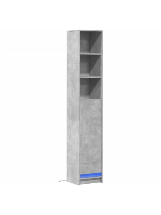 Příborník s LED betonově šedý 36x32,5x200 cm kompozitní dřevo