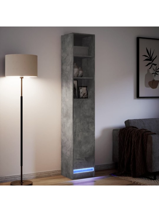 Příborník s LED betonově šedý 36x32,5x200 cm kompozitní dřevo