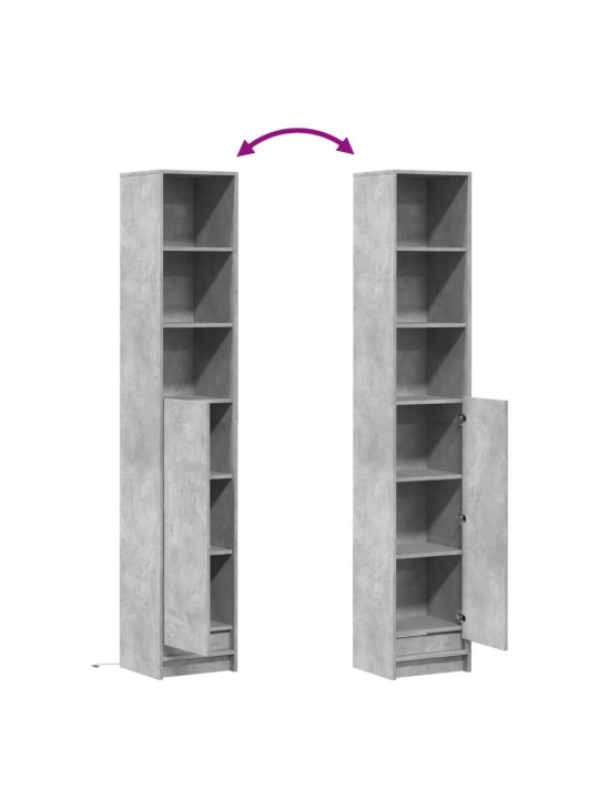 Příborník s LED betonově šedý 36x32,5x200 cm kompozitní dřevo