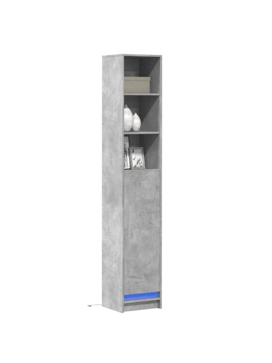 Příborník s LED betonově šedý 36x32,5x200 cm kompozitní dřevo