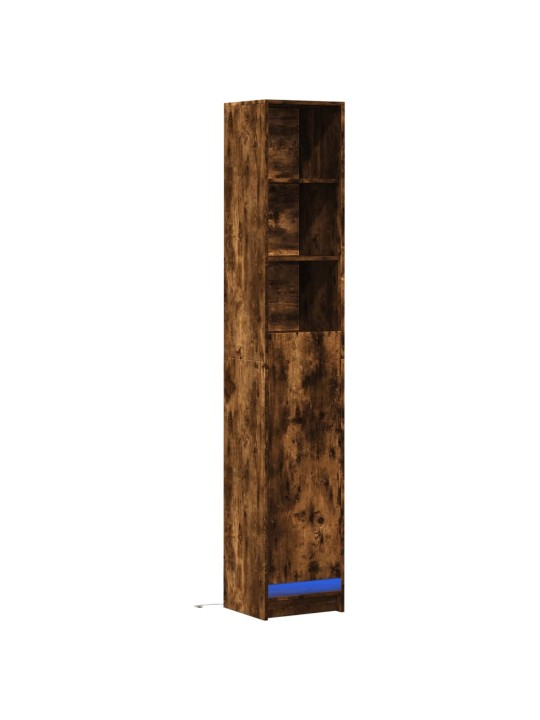 Příborník s led kouřový dub 36 x 32,5 x 200 cm kompozitní dřevo