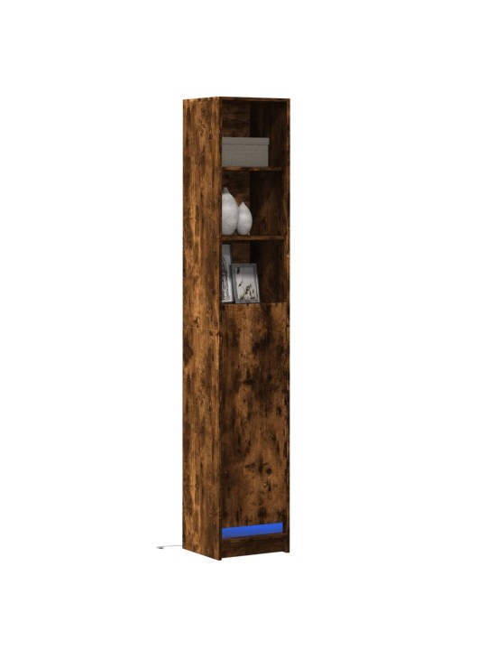 Příborník s led kouřový dub 36 x 32,5 x 200 cm kompozitní dřevo
