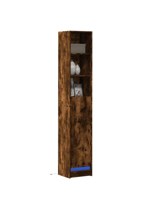 Příborník s led kouřový dub 36 x 32,5 x 200 cm kompozitní dřevo