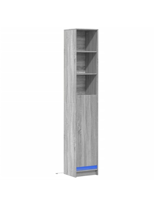 Příborník s led šedý sonoma 36 x 32,5 x 200 cm kompozitní dřevo