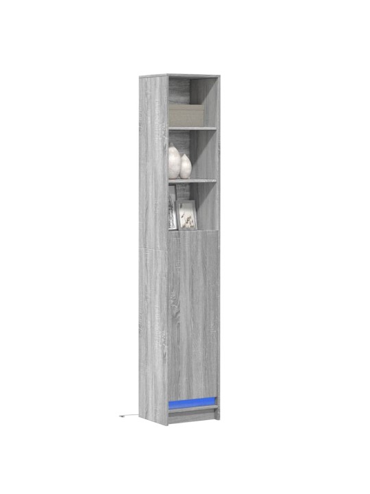 Příborník s led šedý sonoma 36 x 32,5 x 200 cm kompozitní dřevo