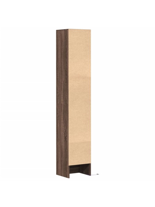 Příborník s led hnědý dub 36 x 32,5 x 200 cm kompozitní dřevo
