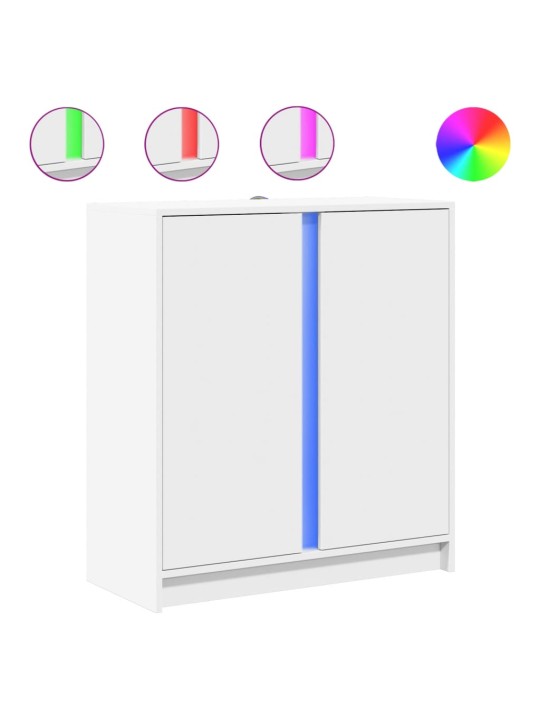 Příborník s LED bílý 77 x 34 x 85 cm kompozitní dřevo