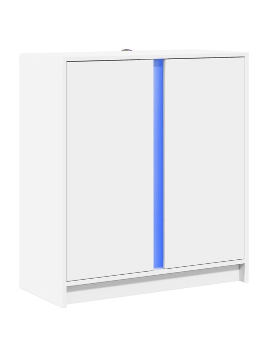 Příborník s LED bílý 77 x 34 x 85 cm kompozitní dřevo