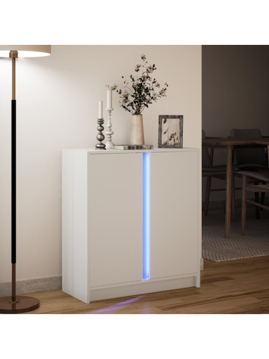 Příborník s LED bílý 77 x 34 x 85 cm kompozitní dřevo