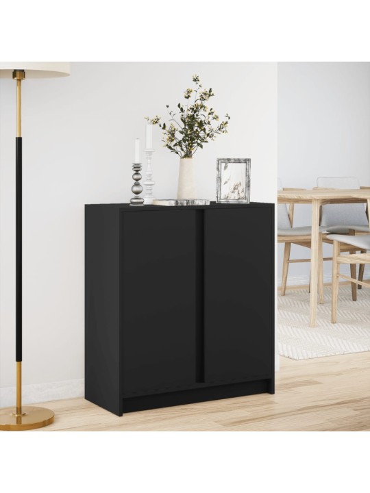 Příborník s LED černý 77 x 34 x 85 cm kompozitní dřevo
