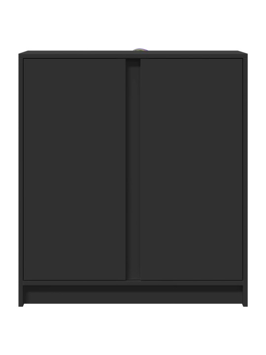 Příborník s LED černý 77 x 34 x 85 cm kompozitní dřevo