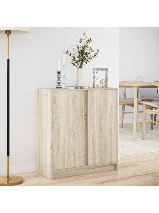 Příborník s LED dub sonoma 77 x 34 x 85 cm kompozitní dřevo