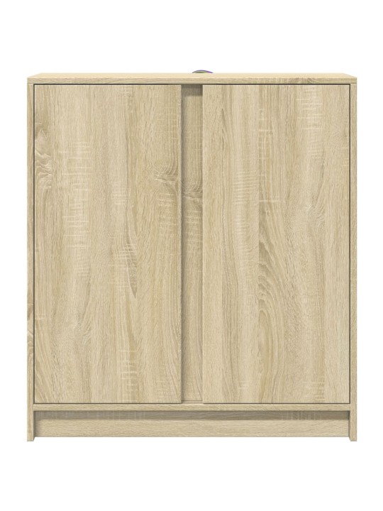Příborník s LED dub sonoma 77 x 34 x 85 cm kompozitní dřevo