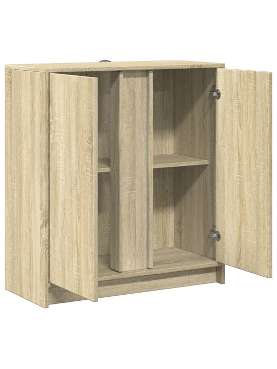 Příborník s LED dub sonoma 77 x 34 x 85 cm kompozitní dřevo