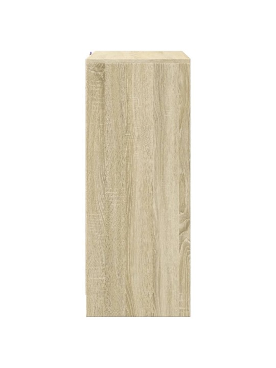Příborník s LED dub sonoma 77 x 34 x 85 cm kompozitní dřevo