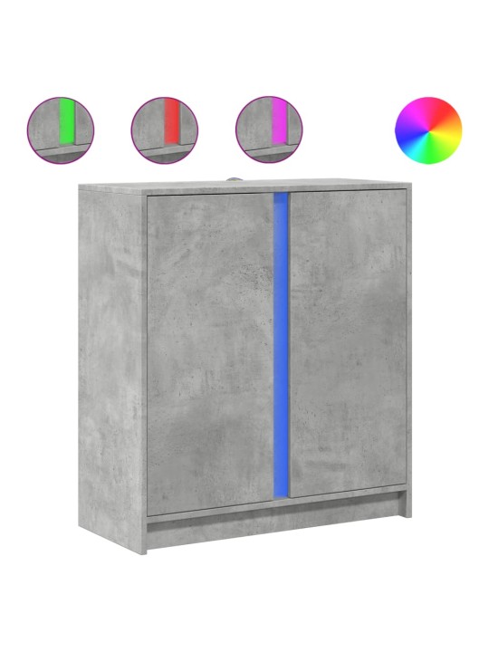 Příborník s LED betonově šedý 77 x 34 x 85 cm kompozitní dřevo