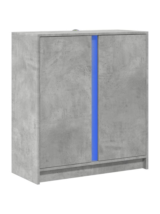 Příborník s LED betonově šedý 77 x 34 x 85 cm kompozitní dřevo