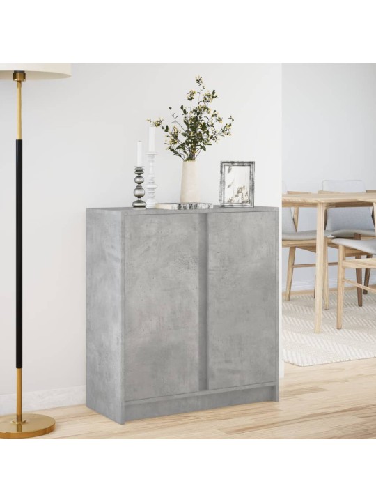 Příborník s LED betonově šedý 77 x 34 x 85 cm kompozitní dřevo