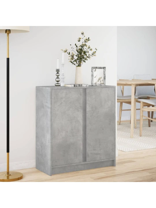 Příborník s LED betonově šedý 77 x 34 x 85 cm kompozitní dřevo