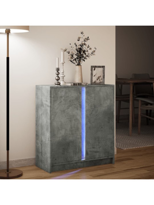 Příborník s LED betonově šedý 77 x 34 x 85 cm kompozitní dřevo