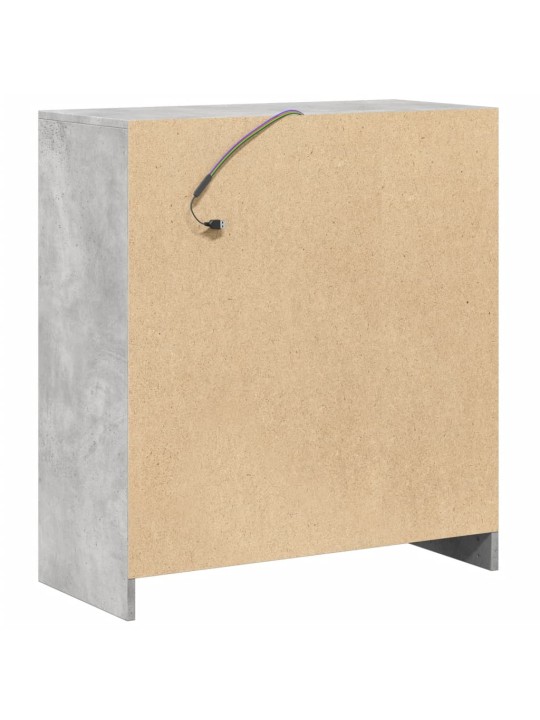 Příborník s LED betonově šedý 77 x 34 x 85 cm kompozitní dřevo