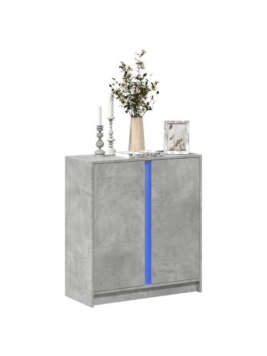 Příborník s LED betonově šedý 77 x 34 x 85 cm kompozitní dřevo