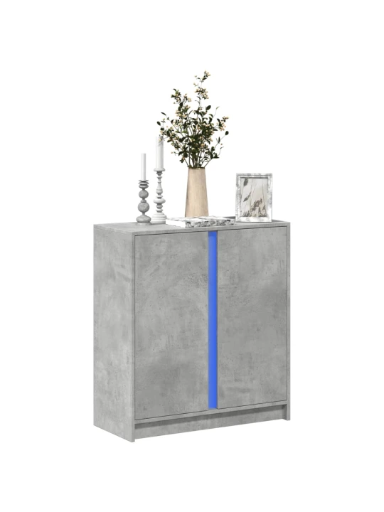 Příborník s LED betonově šedý 77 x 34 x 85 cm kompozitní dřevo