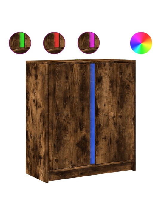 Příborník s led kouřový dub 77 x 34 x 85 cm kompozitní dřevo
