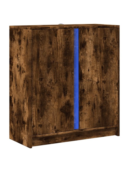 Příborník s led kouřový dub 77 x 34 x 85 cm kompozitní dřevo