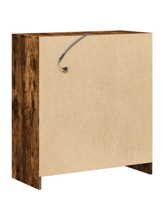 Příborník s led kouřový dub 77 x 34 x 85 cm kompozitní dřevo