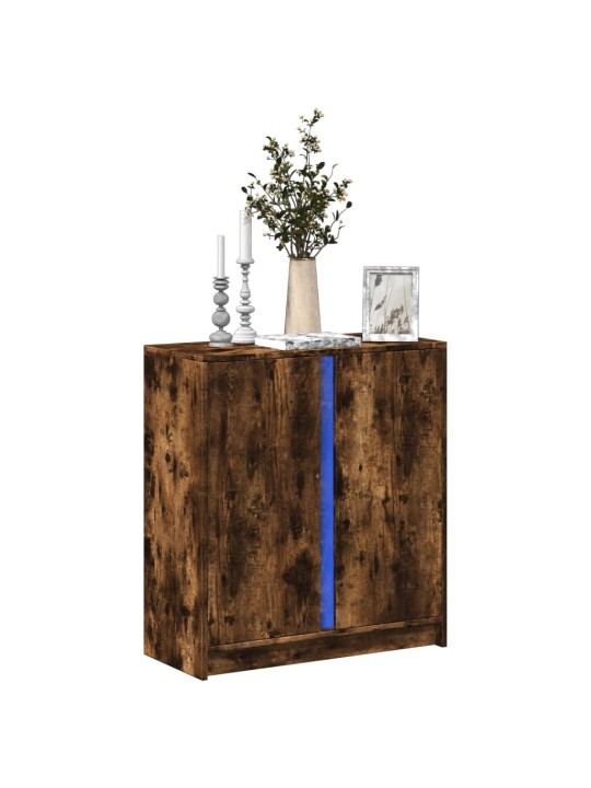Příborník s led kouřový dub 77 x 34 x 85 cm kompozitní dřevo