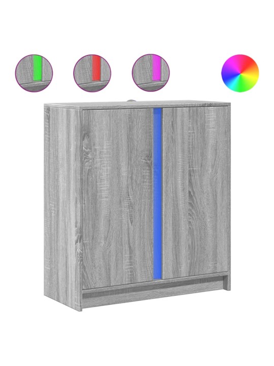Příborník s led šedý sonoma 77 x 34 x 85 cm kompozitní dřevo