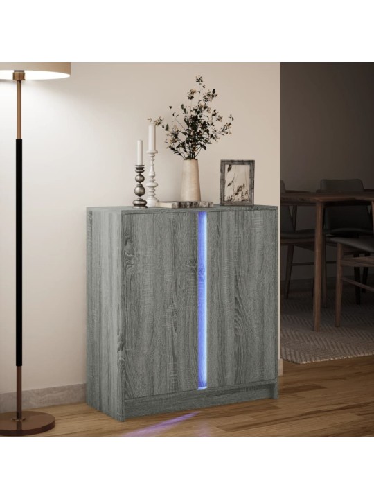 Příborník s led šedý sonoma 77 x 34 x 85 cm kompozitní dřevo